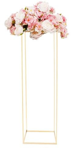 Soporte para flores de metal, 100 cm, columna de flores dorada, soporte para plantas, centro de mesa, jarrones para bodas, decoración de fiestas, macetas, soporte de mesa para bodas, capacidad de