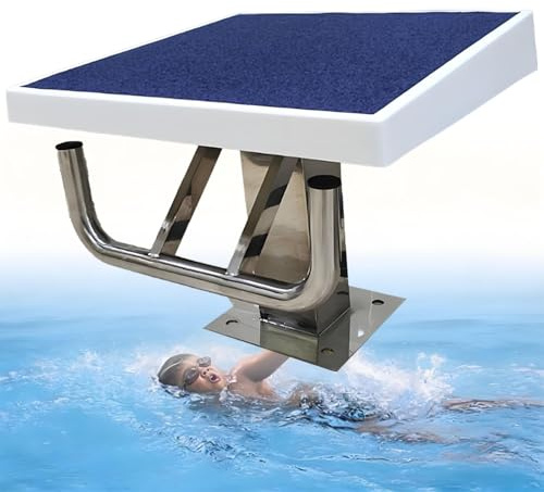 COAKUE Standard-Pool-Sprungbrett, Schwerlast-Sprungbrett mit Sprungständer, professionelle Sprungplattform mit Rutschfester Gummioberfläche, Tragkraft 272 kg, Neigung 15° B