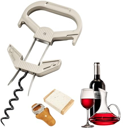 TINMAGI Cavatappi Professionale Doppia Lama per Vini Antichi e Fragili – Estrattore di Sughero con Custodia in Pelle, Regalo per Intenditori e Sommelier