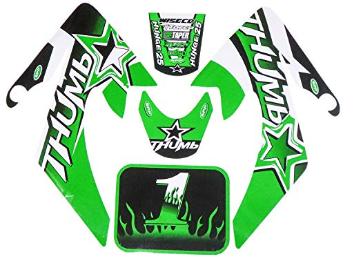 HMParts Pit Bike/Dirt Bike Top Aufkleber Set Thumb grün