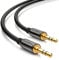 deleyCON 20m Cavo Jack 3,5mm Cavo AUX Cavo Audio Stereo Jack Plug Dritto per PC Laptop Cell Phone Smartphone Tablet Car HiFi Ricevitore - Nero