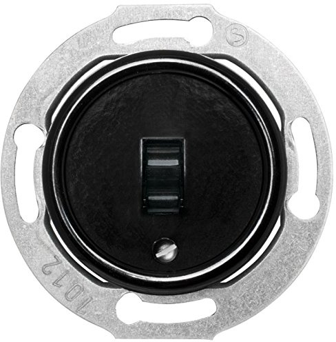 Globe Warehouse® Schaltereinsatz Wipp Aus/Wechsel Kombi, Unterputz 10A / 250V, Bakelit schwarz, THPG