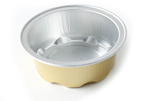 KEISEN 2 4/5 Mini Disposable Aluminum Foil Cups 50Ml For Muffin Cupcake Baking Bake Utility Ramekin Cup 100/Pk