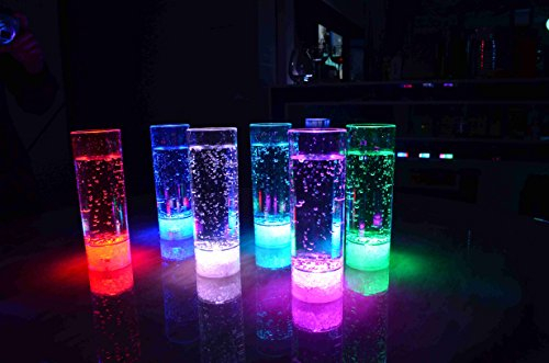 PRECORN 1x LED Longdrinkglas Party-Glas Geburtstag Hochzeit Kunststoffglas LED Trinkglas 400 ml Marke