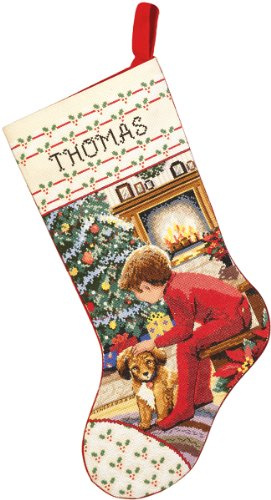 Janlynn 1-Piece Waiting For Santa Stocking Counted Cross Stitch Kit
