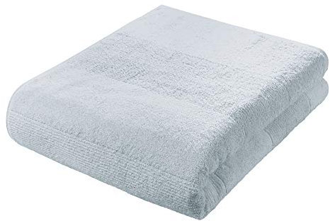 fleuresse Frottier 2828 großes Badetuch, mit Streifenbordüre und Kordelaufhänger, Ökotex Standard 100, Gewicht 550 gr. pro m², 90 x 200 cm, hellblau