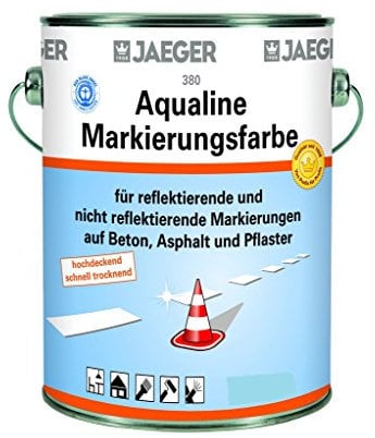 Jaeger Aqualine Markierungsfarbe, wasserverdünnbar, 750ml (schwarz RAL9005)