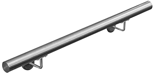 V2Aox Handlauf Treppengeländer aus Edelstahl, Durchmesser: 4,2 cm, Rostfrei & Wetterfest, Inklusive Montagematerial, Halter, Länge: 60 cm