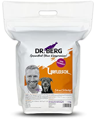 Dr. Berg URFLEISCH Ente & Süßkartoffel - Getreidefreies, hypoallergenes Hundefutter - Trockenfutter mit viel FRISCHFLEISCH - extra verträglich und lecker durch natürliche Zutaten (5 kg)
