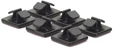 HR-imotion Kabelhalter-Set bestehend aus 6 STK [Selbstklebend | Made in Germany | wiederverwendbar] - schwarz - 56910301