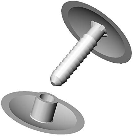 Ajile Grapas Estriadas Remaches Plásticos del Panel Clip de Empuje para Coches BLANCO Diámetro de la Cabeza 30 mm Para Espesor de Montaje 6 à 10 mm - 20 Unidades - ACC210x20-FBA