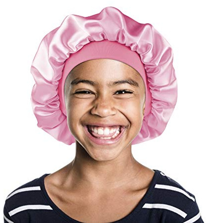 Sleep Cap for Kids Satin Hair Scarf Girls Night Head Wraps Bonnet for Hair Beauty Floral Silk Nightcap Multifunctional Headwear