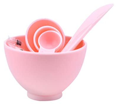 Minkissy Face Mask Mixing Bowl Set DIY Face Mask Tool Kit with Silicone Brush Bowl Spatula Spoons for Women Ladies Girls 1 Set (Random Color)