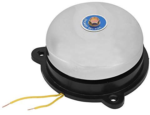 Campana eléctrica de acero inoxidable de 4 pulgadas, campana eléctrica antichispa tipo golpeador interno 220V 10W, para señales de sonido y alarmas en lugares públicos grandes