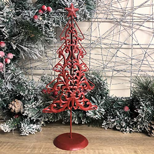 Mezzaluna Gifts Ornamento per albero di Natale, in metallo, 32 cm, colore: rosso