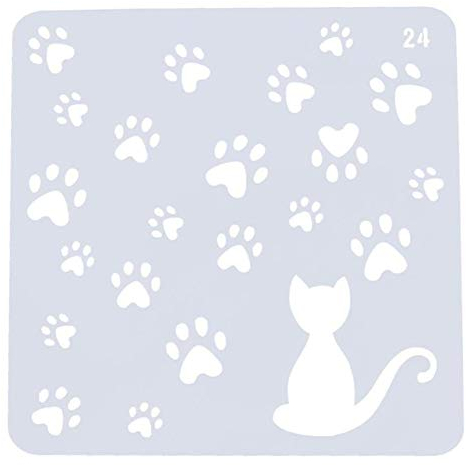 Lankater DIY Schablonen-Schablone, Katze Fußabdruck Stencils Vorlage Malerei Scrapbooking Embossing Stamping Album-fertigkeit-Geschenk