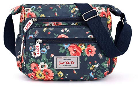 Gelory Crossbody-Handtasche für Damen: Mehrere Taschen, Schultertasche, Nylon, wasserdicht, Reise-Handtasche für Wasserflasche, Telefon, Einkaufen, Wandern