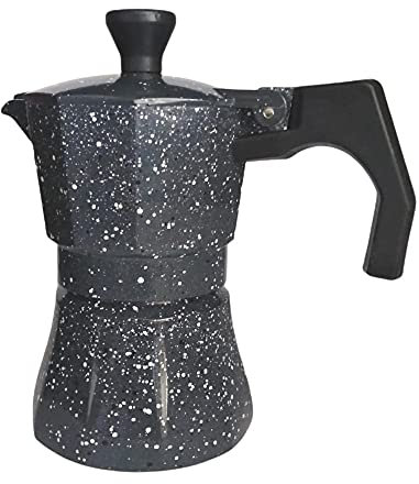 FAST WORLD SHOPPING ® Caffettiera 1 Tazza Moka Express Effetto Pietra Macchinetta Da Caffe Espresso Coffee