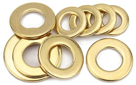 CONPHERON Rondelles Plates, Joint Rondelle Plate en Laiton, Rondelles pour Gonds de Porte (M18*34 * 3.0 mm,4 pcs)