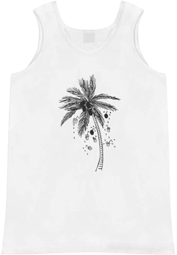 Azeeda Small 'Palm Tree & Drinks' Adult Vest/Tank Top (AV00072847) White