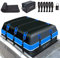 Borsa da Tetto, 594L Grande Box da Tetto Impermeabile a Guscio Morbido per Tutti i Veicoli SUV con/senza Portapacchi, Include 10 Cinghie Rinforzate + 6 Ganci per Porta, Blu