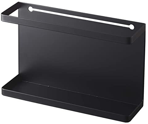 Yamazaki 5665 Color Box Side Storage Rack, Schwarz, ca. B 11,4 x T 3,3 x H 18 cm, Turmturm, verwendet Schrauben in farbiger Box, Aufbewahrung, kleine Aufbewahrung