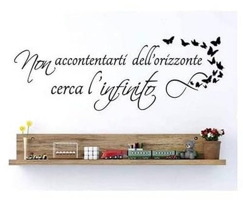 Adesivi Murali Frasi Nero Italiano Frasi Farfalle Adesivo da Parete per Casa Cucina Camera da Letto Soggiorno Ufficio Decorazione Murale