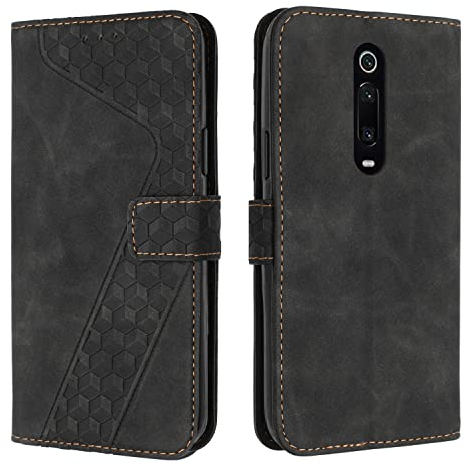OKZone Kompatibel mit Xiaomi Mi 9T/Xiaomi Mi 9T Pro/Redmi K20/K20 Pro Hülle, PU Leder Handyhülle Tasche Wallet Schutzhülle Flip Cover Klappbar Etui mit Magnet Kartenfach TPU Lederhülle (Schwarz)
