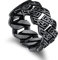 Bandmax Herren Viking Kante Ringe Edelstahl Ringe Größe 62 Keltisches Knoten Bandring Kettenring Schwarz Fingerring Partnerring Biker Punk Ringe Wikinger Schmuck Accessoires