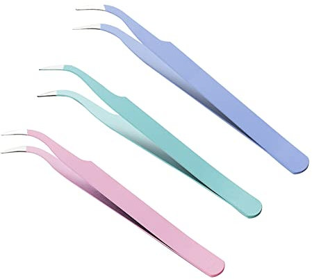 CRGANGZY Lot de 3 pinces à épiler en acier inoxydable pour bricolage mosaïque