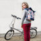 Ikuri Kleine KOMBI Fahrradtasche/Rucksack 20-26’’ für Kinder Falträder Klappräder aus Plane – Modell Pajaros