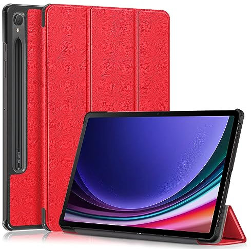 YRH for Samsung Galaxy Tab S9 11 inch Case 2023 (SM-X710N/X716B/X718U), Slim Light Stand Protective Cover for Samsung S9 Tablet Case, Red