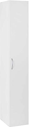 Home4You Garderobenschrank Hochschrank Dielenschrank Flurgarderobe | Dekor | Weiß | 1 Tür | BxHxT 30 x 185 x 40 cm