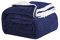 Good Nite Kuscheldecke 230x270cm Marineblau Fleecedecke Wohndecke Decke Sherpa Sofaüberwurf Couchdecke Warm Winter Weich (Marineblau, 230x270cm)