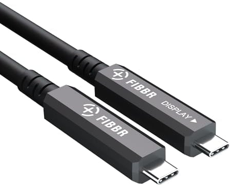 FIBBR Full-Featured Glasfaser USB C auf USB C Kabel 5M, 10Gbps USB 3.2 GEN2 Videokabel für Lange Distanzen mit PD 60W für VR-Headsets/AR, Webcam, Kamera, Laptop, Mini-PC und Mehr