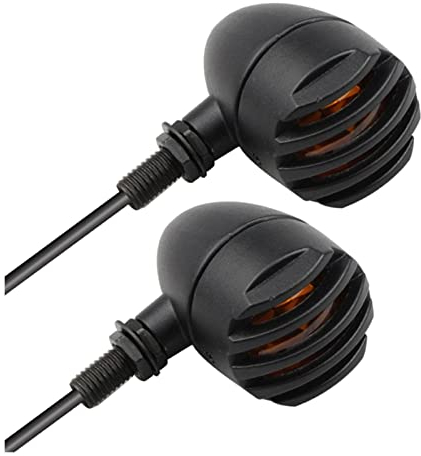 ZEEGII Heckleuchte Blinker Kontrollleuchte Motorrad Retro-Bullet Grid Blinker Metall Blinker Flasers Leicht