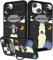 Pegmode (2in1 for iPhone 13 Case/for iPhone 14 Case for Women Cute Cartoon Teen Boys Phone Cases Cool Black Unique Design with Camera Cover+Ring Holder Funny Fashion for Apple 13/Apple 14 Cover 6.1''