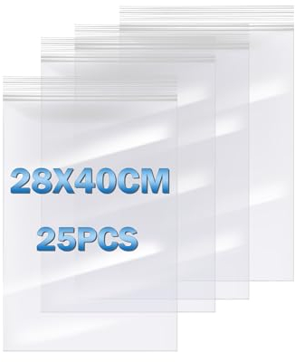 Resealable Plastic Bags Clear Zip Poly Bags, 11 X 16inches Large Grip Seal Pouches Thickening Press Seal Bags, Resealable Freezer Bags for Food Storage, Clothes Sealing Pouches