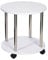 2 Tier White Gloss Round Side Table with wheels, End Table with Storage Modern Sofa Table, Small Lamp Plant Coffee Table, Night stand for Living Room Bedroom and Small Spaces, Home Décor