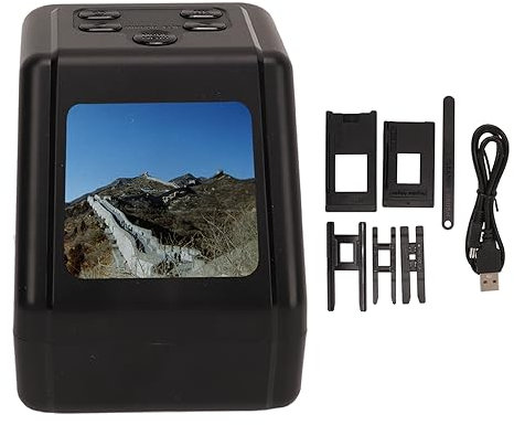 Scanner de film et diapositives haute résolution 12 MP, convertit 135, 126, 110, 8 mm en photos numériques JPG, scanner négatif multiformat rapide avec écran de 2 et convertisseur de photos