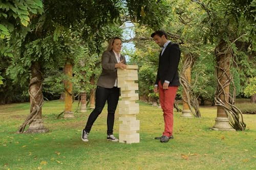 Uber Games Stapelturm aus Hartholz - 21 KG - bis zu 160+ cm hoch - ECO Made in India - In Luxus-Tragetasche