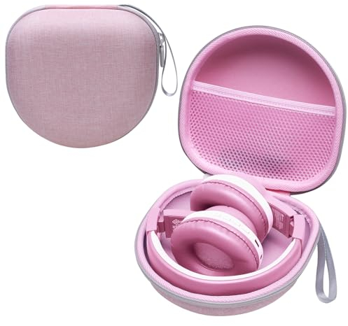 Kinder-Kopfhörer-Hülle, kompatibel mit iClever HS19 / BTH12 / Candy Bila / MIDOLA MD-B01 / noot Products / EarFun / IMYB faltbare Kinder-Kopfhörer, Pink (nur Hülle)