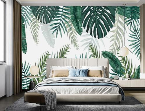 Papier Peint Panoramique Nature Jungle 3d Soie, 500 x 280 cm Papier Peint Jungle Tropical Feuille de Banane Verte Grandes Murales XXL Poster pour Salon, Adulte Chambre d'enfants Décoration