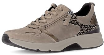 Gabor Damen Low-Top Sneaker, Frauen Halbschuhe,Laufschuhe,schnürschuhe,schnürer,Business,Freizeit,straßenschuhe,Dark-beige,41 EU / 7.5 UK