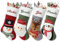 Weihnachtsstrumpf Personalisiert mit Namen 3er Große Stickerei Nikolausstrumpf Personalisierten Weihnachtsstrümpfe Nikolausstiefel Kamin Weihnachtssocken Weihnachten hängende Taschen