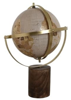 Home ESPRIT Globe terrestre doré naturel rose clair vintage 28 x 20 x 39 cm