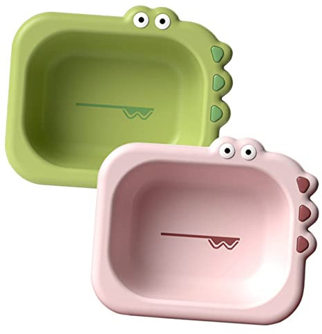 ANDRESLAD 2piezas Bandeja De Lavado Para Bebés Lavabo Portátil De Cartoon Para Limpiar y Pies Para
