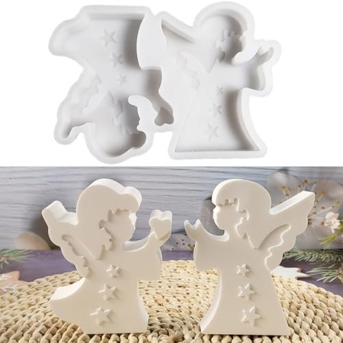 ALEFBET Silikonformen Gießformen,Silikonform Engel verbreiten Liebe DIY Silikon Gießform,Engel Gipsformen zum Gießen,Epoxidharz Formen