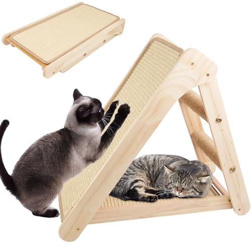 Sibosen Faltbares Kratzbrett für Katzen,53x49x45cm Kratzbrett Katze,3 In 1 Abriebfestes Katzenkratzbret aus Hochwertigem Sisal,Keine Installation erforderlich