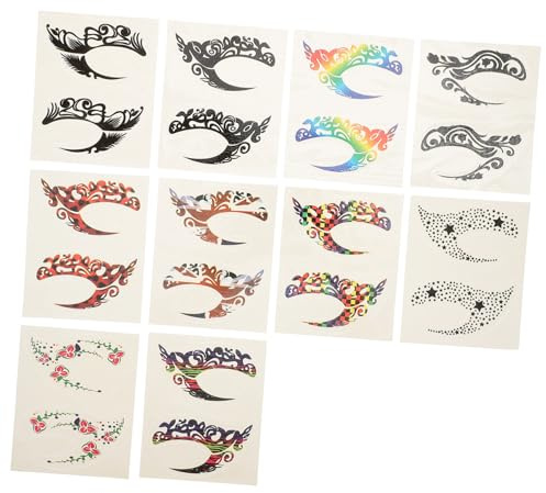 FIXOSHEE 10 Paare Temporäre Eyeliner Aufkleber und Lidschatten Sticker Selbstklebend Wasserfest für Halloween Karneval Cosplay und Tägliches Augen make up Einfach Anzubringen Langanhaltend
